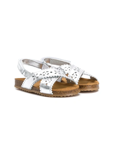 Pèpè Kids' Laser-cut Sandals In Grey