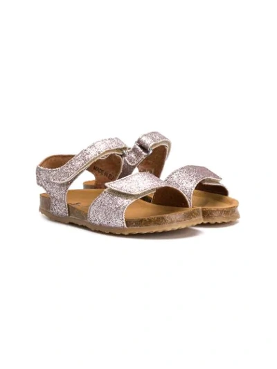 Pèpè Kids' Glittered Sandals In Brown