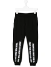 Philipp Plein Junior Kids' Logo Tape Joggers In Black