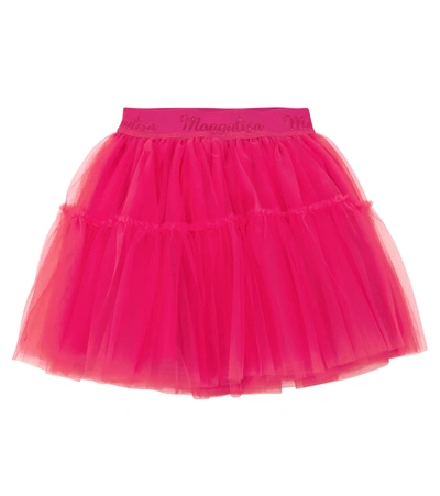 Monnalisa Kids' Tiered Tulle Mini Skirt In Fuchsia