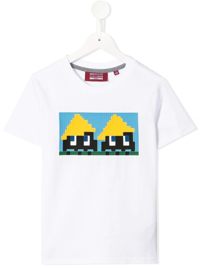 Mostly Heard Rarely Seen 8-bit Kids' Yellow Hats 8-bit T-shirt In White