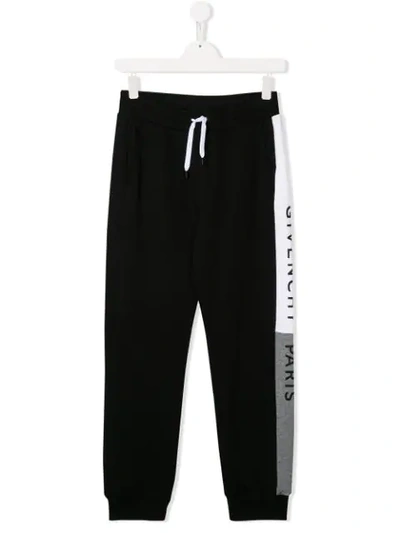 Givenchy Kids' Contrast Logo Track Trousers In Black