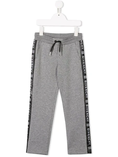 Givenchy Kids' Logo Tape Tracksuit Bottoms In Grey