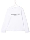 Givenchy Teen Printed Logo Sweatshirt In White