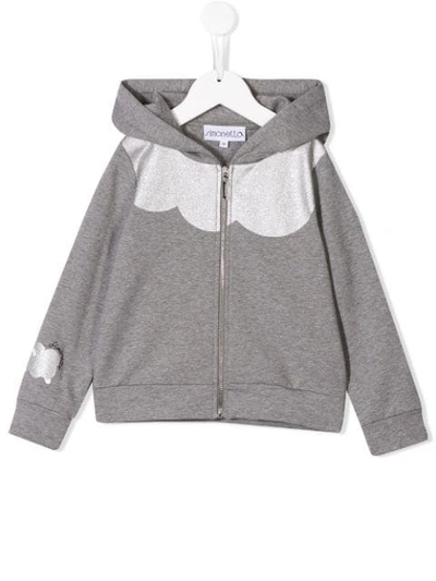 Simonetta Zip Front Hoodie In Grey