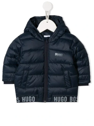 Hugo Boss Babies' Padded Coat In Blue