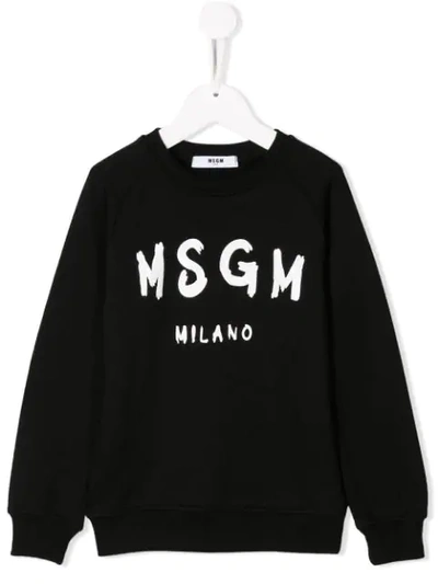 Msgm Kids' Logo Sweatshirt In Black