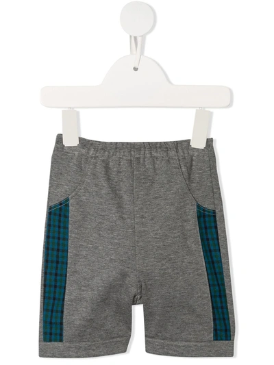 Familiar Babies' Checked Panel Shorts In Grey