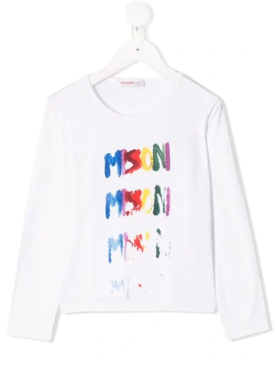 Missoni Kids' Printed Cotton T-shirt In White