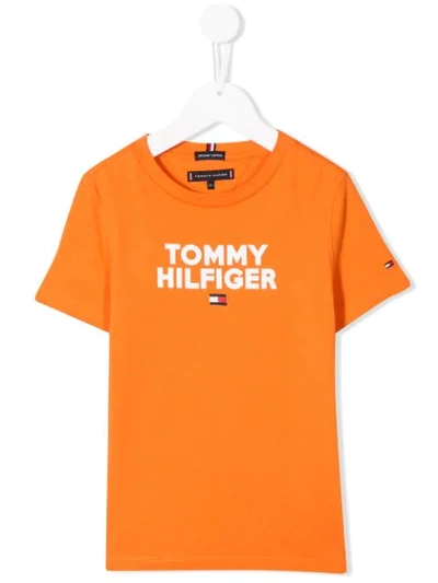 Tommy Hilfiger Junior Kids' Logo T-shirt In Orange