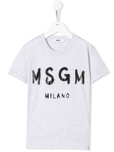 Msgm Kids' Freehand T-shirt In Grey