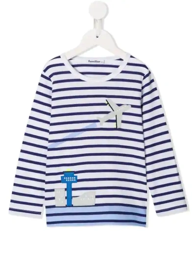 Familiar Kids' Striped Sailor T-shirt In Blue