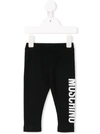 Moschino Babies' Two Tone Logo Print Leggings In Black