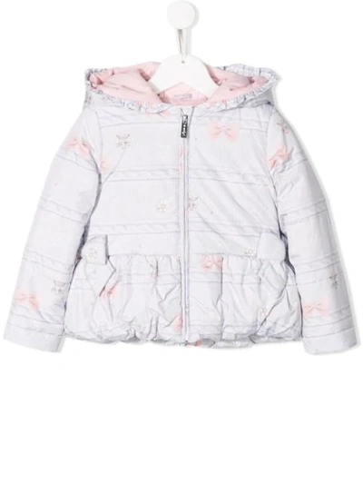 Lapin House Kids' Fur Hooded Jacket In White