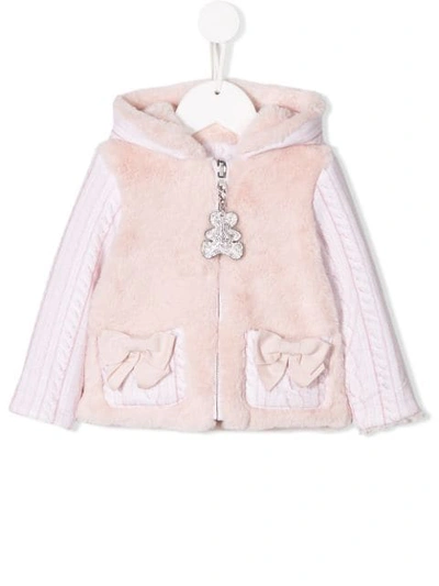 Lapin House Babies' Zipped Hooded Jacket In Pink