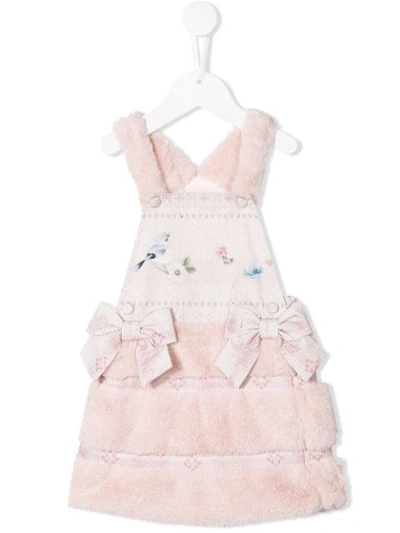 Lapin House Kids' Faux Fur Short Dress In Pink