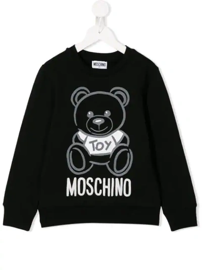 Moschino Kids' Teddy Bear Print Sweatshirt In Black