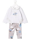 Lapin House Kids' Friendly Dog Tracksuit Set In White