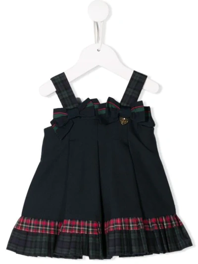 Lapin House Babies' Checked Panel Dress In Blue