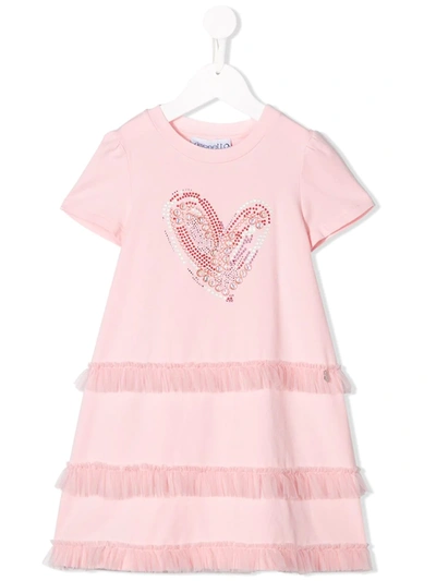 Simonetta Kids' Tulle Tiered Dress In Pink