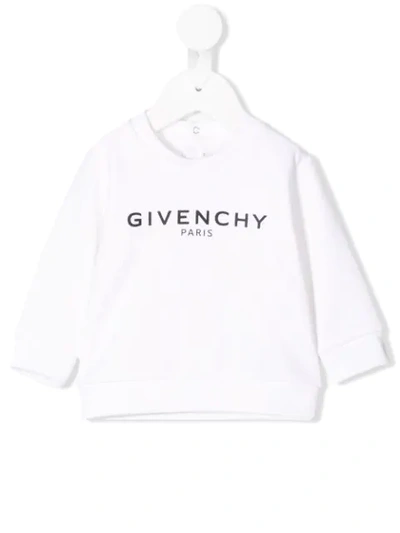 Givenchy Babies' Logo Print Sweatshirt In White