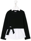 Il Gufo Kids' Contrast Long-sleeve Top In Black