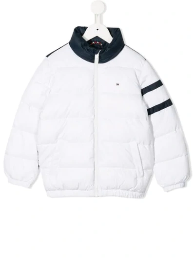 Tommy Hilfiger Junior Kids' Colour Block Padded Jacket In White