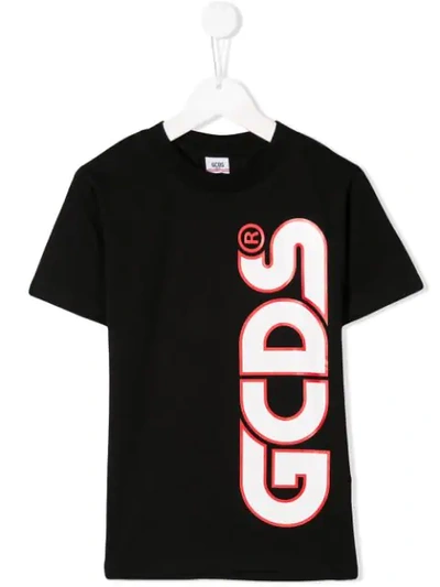 Gcds Kids' Logo Print T-shirt In Black