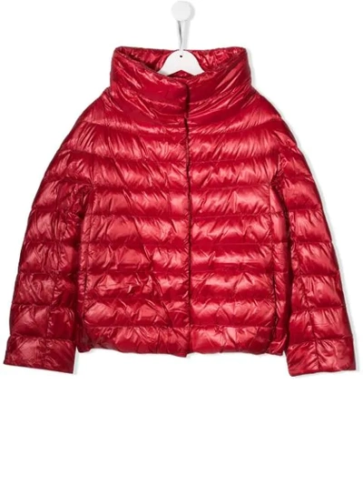 Herno Teen Shell Puffer Coat In Red