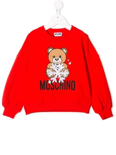 Moschino Kids' Teddy Sweatshirt In Red