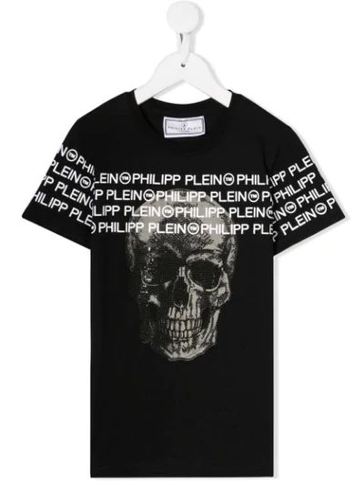 Philipp Plein Kids' Skull Print T-shirt In Black