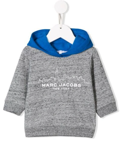 Little Marc Jacobs Babies' Logo Hoody In Grigio