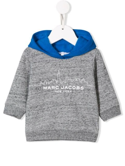 Marc Jacobs Babies' Logo Hoody In Grigio