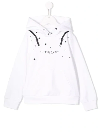 Givenchy Kids' Contrast Logo Hoodie In White