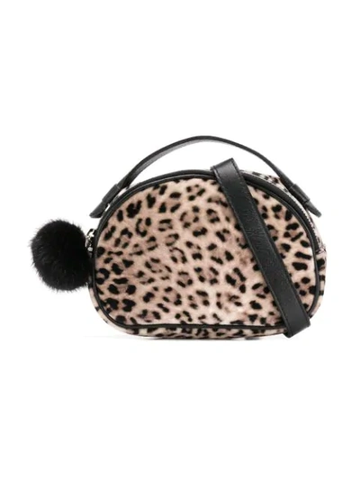 Monnalisa Kids' Leopard Print Clutch Bag In Brown