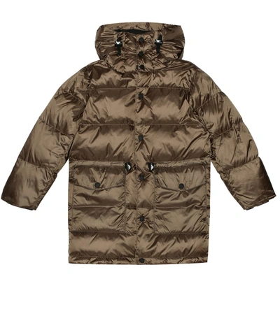 Emporio Armani Kids' Hooded Puffer Coat In Green