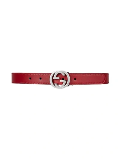 Gucci Kids' Logo Buckle Belt In Red