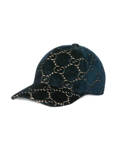 Gucci Kids' Gg Cap In Blue