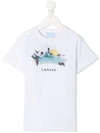 Lanvin Enfant Kids' Contrast Logo T-shirt In White