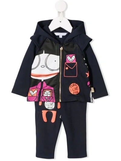 Little Marc Jacobs Babies' Printed Tracksuit Set In Blue