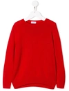 Siola Kids' Round Neck Sweater In Red