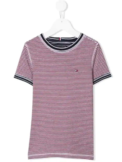 Tommy Hilfiger Junior Kids' Striped T-shirt In Red