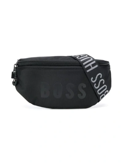 Hugo Boss Kids' Logo Print Belt Bag In Black