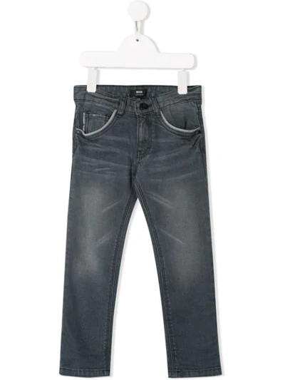 Hugo Boss Kids' Straight-leg Jeans In Grey