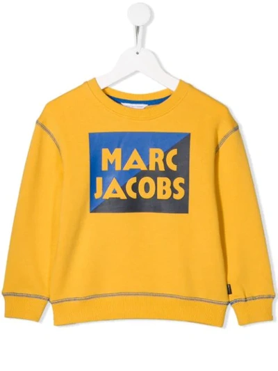 Little Marc Jacobs Kids' Logo Print T-shirt In Giallo