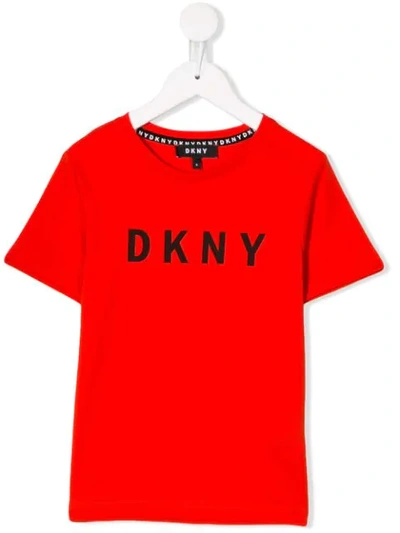 Dkny Kids' Logo T-shirt In Red