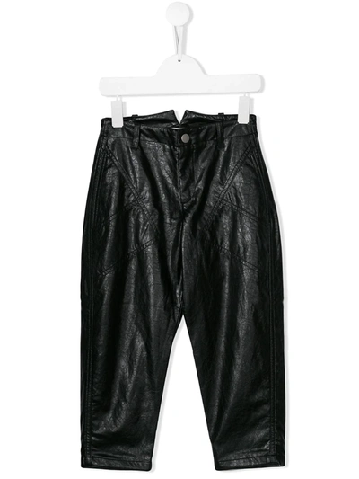 Philosophy Di Lorenzo Serafini Kids' Faux-leather Trousers In Black