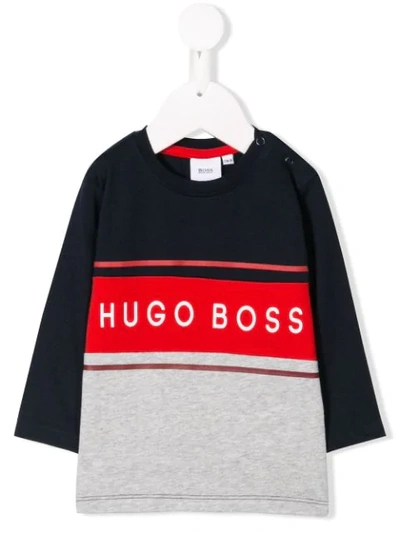 Hugo Boss Babies' Colour Block Polo Shirt In Blue