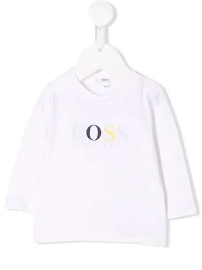 Hugo Boss Babies' Printed Logo Shirt In White
