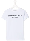 Philosophy Di Lorenzo Serafini Kids' Logo Print T-shirt In White